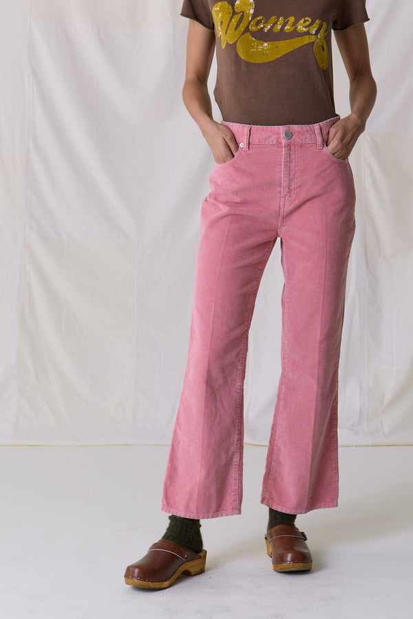 Pantalone velluto rosa