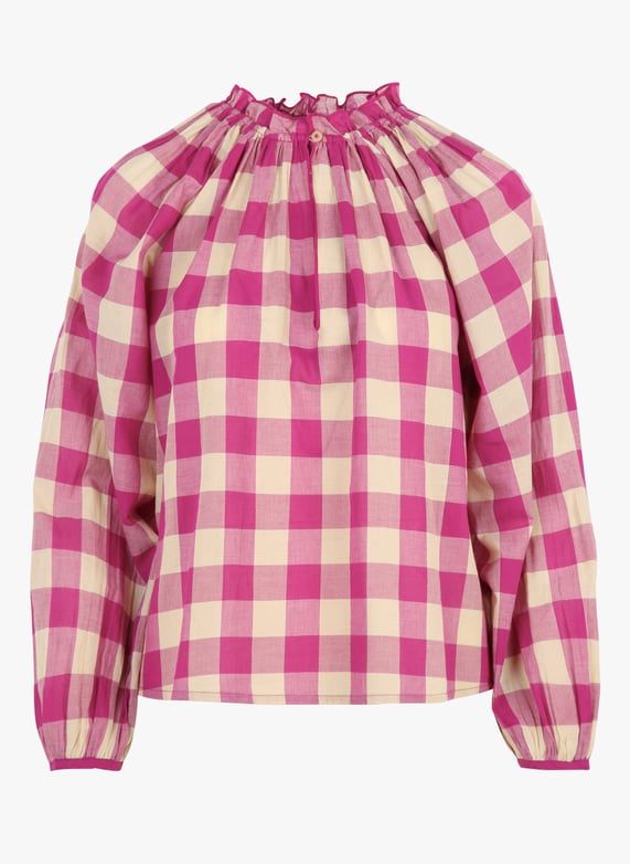 Camicia check ciclamino