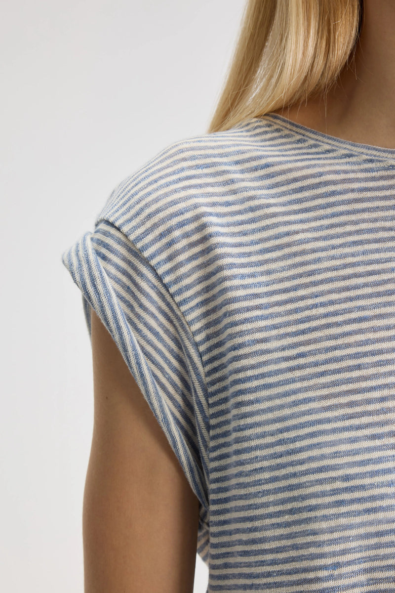 T-shirt righe azzurre