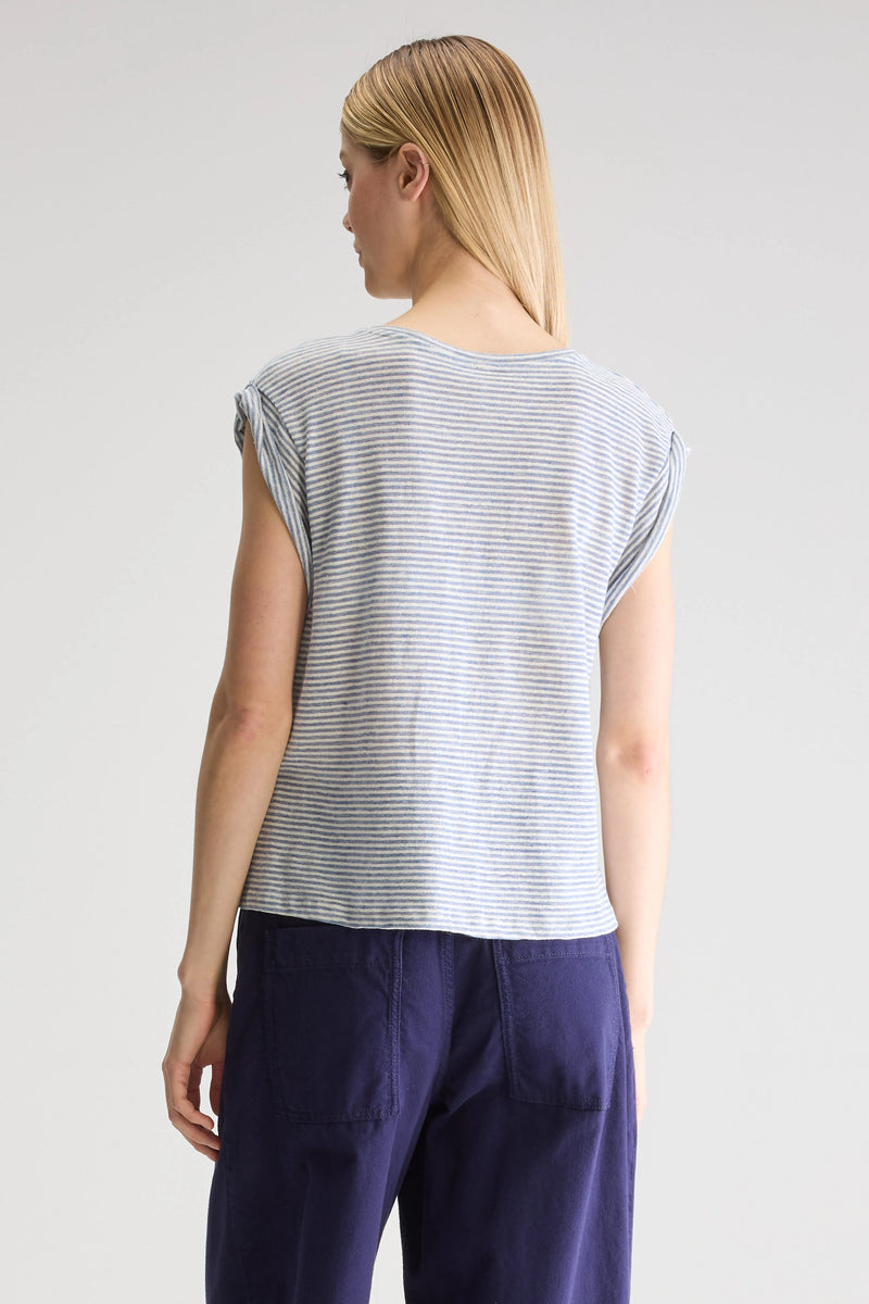 T-shirt righe azzurre