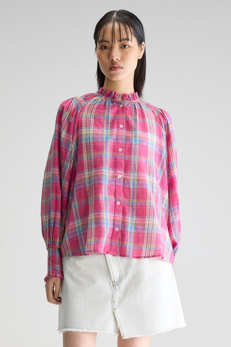 Camicia check fucsia