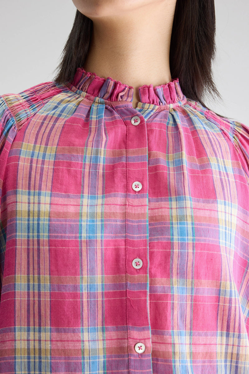 Camicia check fucsia