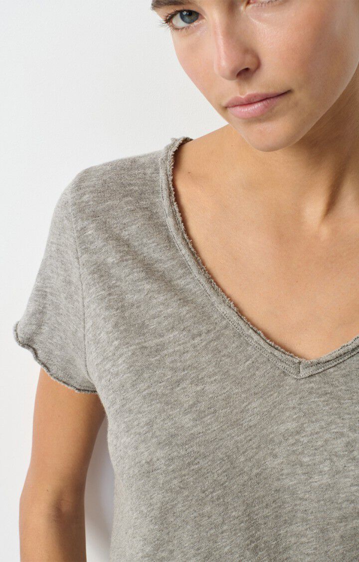 T-shirt grigia scollo V