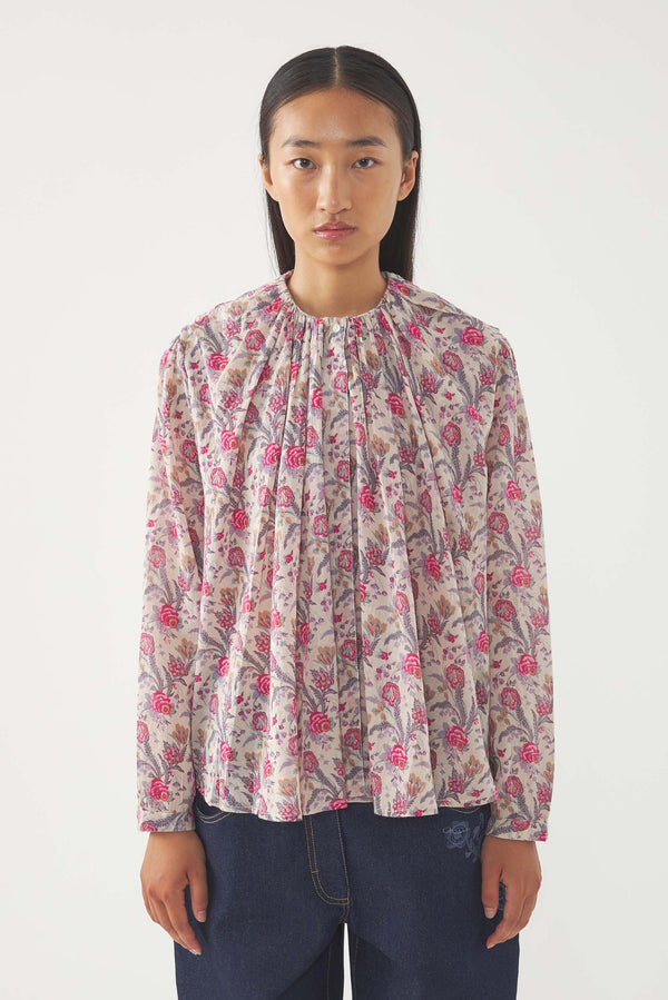 Camicia fiorata rosa