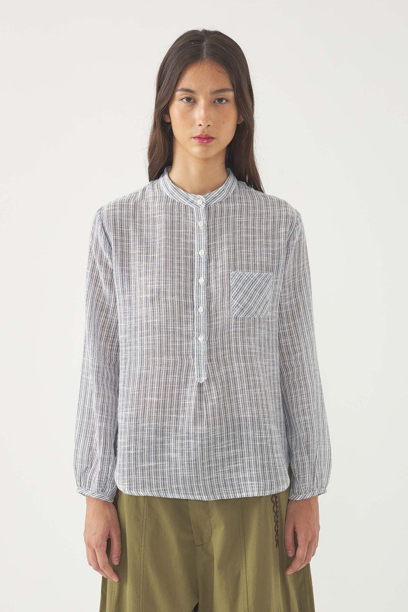 Camicia rigata blu