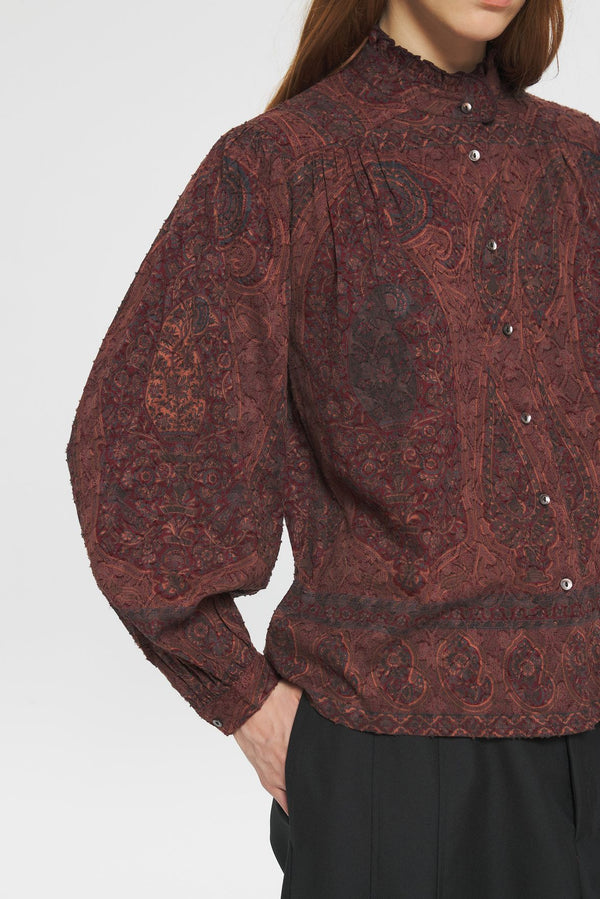 Camicia stampata burgundy